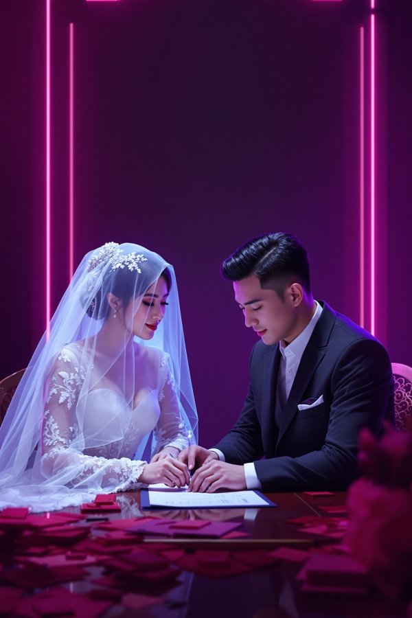 短剧《先婚后爱:总裁的契约新娘》竖屏海报